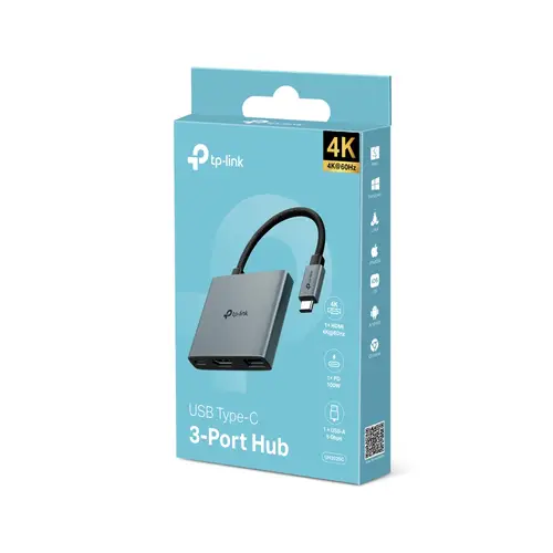 UH3020C hub de interfaz USB Tipo C 5000 Mbit/s Gris - Imagen 1
