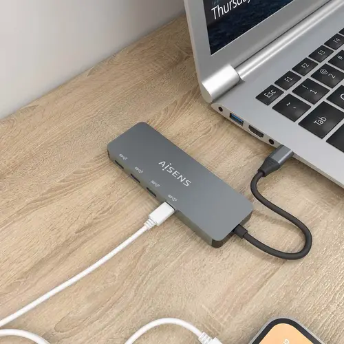 Hub USB 3.2 Gen2 10G USB-C, USB-C/M-4xUSB-C/H, Gris, 15cm - Imagen 4