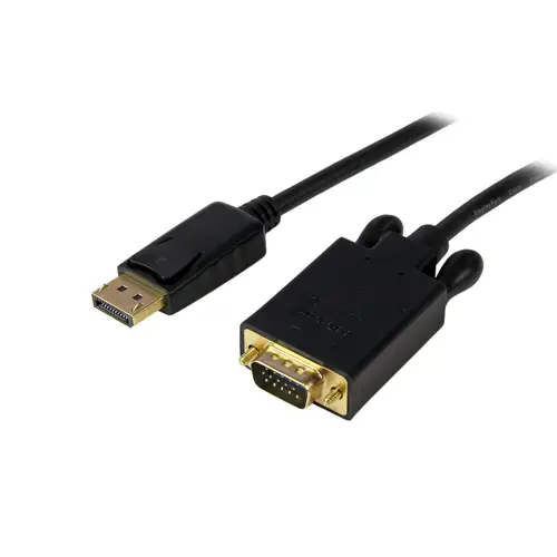 Cable 3m de Vídeo Adaptador Conversor DisplayPort DP a VGA - Convertidor Activo - 1080p - Negro - Imagen 1