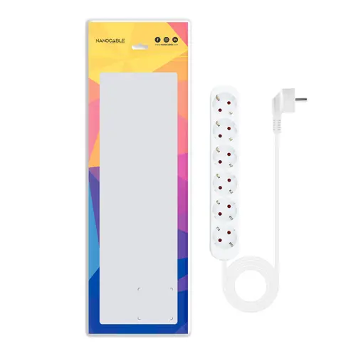 Regleta de Enchufes con 6 Tomas, 1.4 m, Blanco - Imagen 3