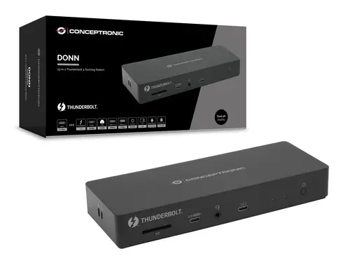 DONN30B base para portátil y replicador de puertos Alámbrico Thunderbolt 4 Negro - Imagen 7