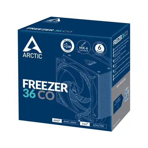 Freezer 36 CO Procesador Refrigerador de aire 12 cm Negro, Plata 1 pieza(s) - Imagen 6