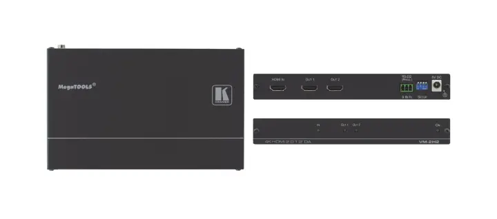 VM-2H2 amplificador de línea de video Negro