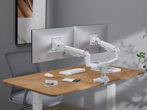 Soporte de escritorio para monitor doble de 17«-35», blanco - Imagen 7