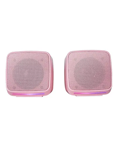MS-PRO, Altavoces Compactos 10W, Iluminación RGB Flow Dinámica, Altavoz PC con Caja de Control y Entrada Jack 3.5mm, Altavoces Gaming Compatibles con PC / Mac / Smartphone / Tablet, Rosa - Imagen 2