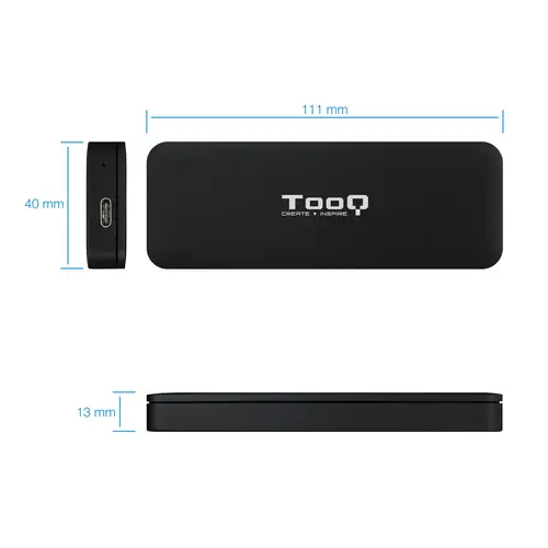 TQE-2280B caja para disco duro externo Caja externa para unidad de estado sólido (SSD) Negro M.2 - Imagen 3