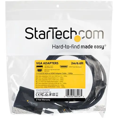 Cable de 2m Adaptador VGA a HDMI - Alimentado por USB - 1080p - Imagen 7