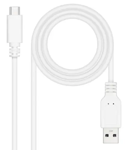 Cable USB 2.0 3A, tipo USB-C/M-A/M, Blanco, 3 m - Imagen 1