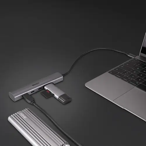 43384 hub de interfaz USB Tipo C 10000 Mbit/s Gris - Imagen 5