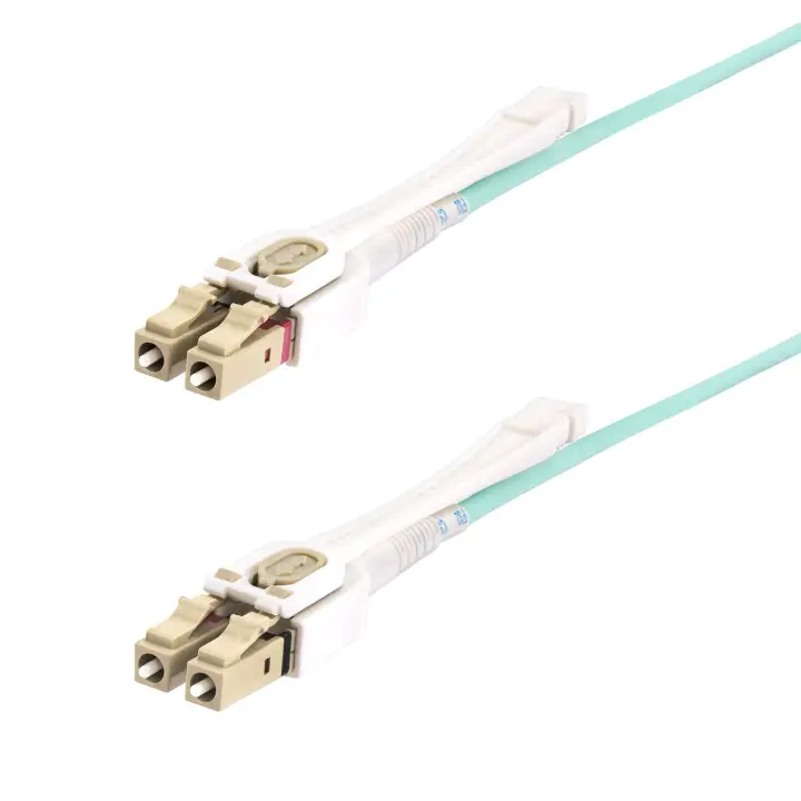 Cable de Fibra Óptica Multimodo LC a LC (UPC) OM4 de 10m - con Pestillos - 50/125µm - Redes de 100G - Resistente a los Dobleces - Low Insertion Loss - LSZH
