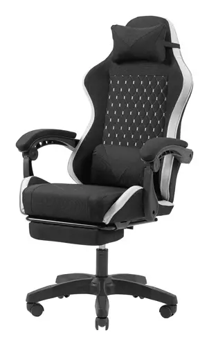 MGC-X Fabric Silla para videojuegos de PC Asiento acolchado Negro, Blanco - Imagen 5