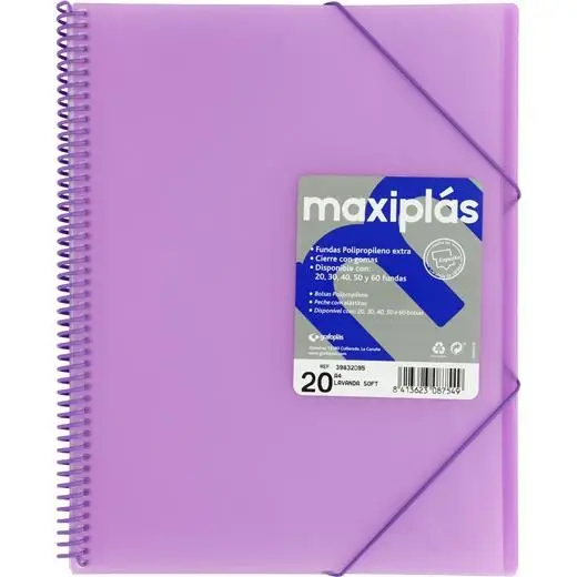 GRAFOPLÁS CARPETA CON FUNDAS MAXIPLÁS ESPIRAL A4 20 FUNDAS C/SO..