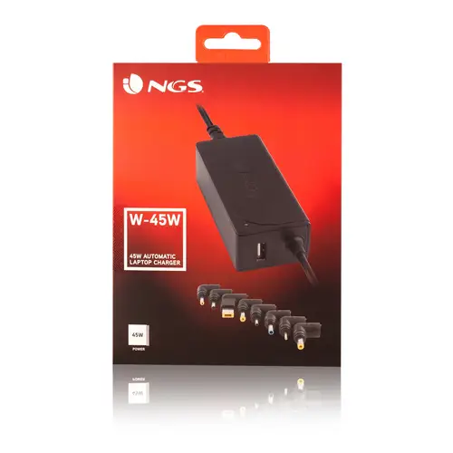 W-45W adaptador e inversor de corriente Interior Negro - Imagen 2