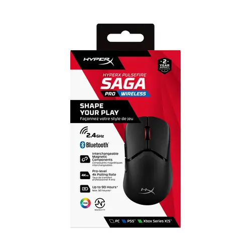 Pulsefire Saga Pro: ratón gaming inalámbrico (negro) - Imagen 1