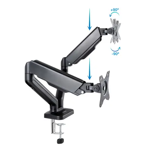 Soporte de Mesa para 2 Pantallas 17"-32", Negro - Imagen 2