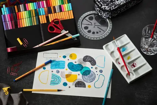 ARTY Creative Set rotulador Medio Azul, Coloretes, Carmín, Verde, Gris, Caqui, Lila, Cal, Ocre, Naranja, Púrpura, Turquesa, Violeta, Amarillo - Imagen 7