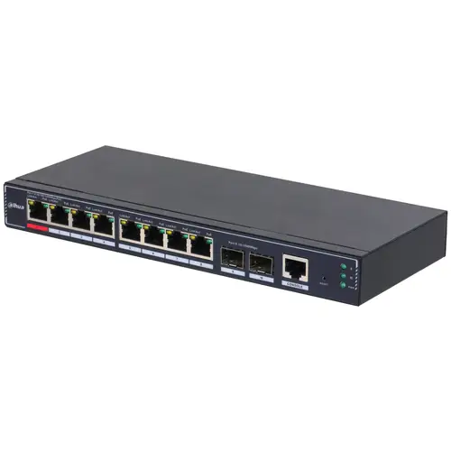 PoE SG4010P-2F Gestionado L2 Gigabit Ethernet (10/100/1000) Energía sobre Ethernet (PoE) Negro - Imagen 1