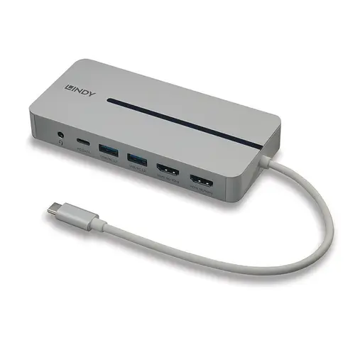 43360 base para portátil y replicador de puertos Alámbrico USB 3.2 Gen 1 (3.1 Gen 1) Type-C Plata, Blanco - Imagen 1