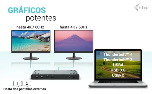 USB 3.0 / USB-C / Thunderbolt 3 Dual Display Docking Station Gen2 + Power Delivery 100W - Imagen 8