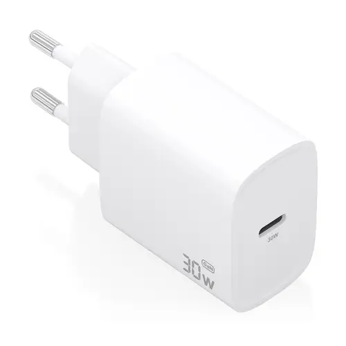 Cargador GaN 30W, 1xUSB-C PD3.0, Blanco - Imagen 1