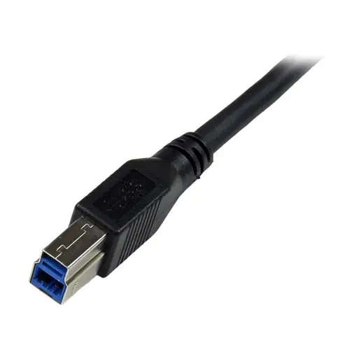 Cable 1m USB 3.0 Super Speed USB B Macho a USB A Macho Acodado en Ángulo a la Derecha - Negro - Imagen 4