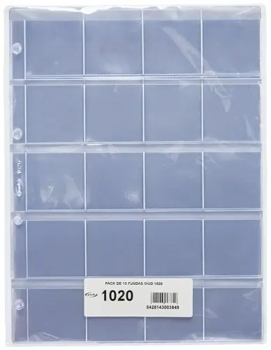FUNDA para MONEDAS PARDO 20 ALOJAMIENTOS - Pack de 10 unidades