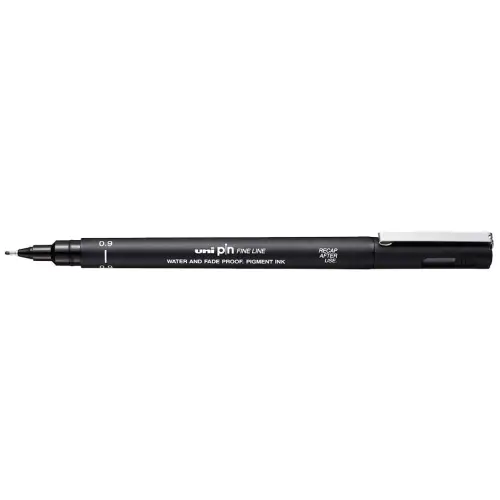 ROTUL.UNI PIN MANGA 0,9 mm NEGRO - Pack de 12 unidades
