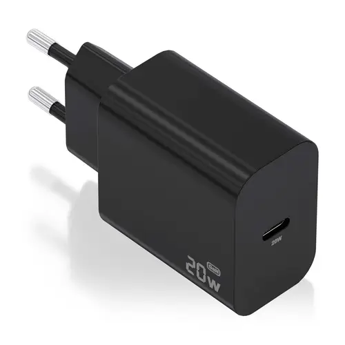 Cargador GaN 20W, 1xUSB-C PD3.0, Negro - Imagen 1