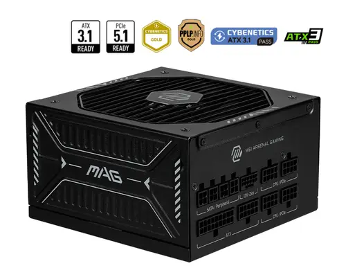 MAG A850GLS PCIE5 unidad de fuente de alimentación 850 W 24-pin ATX ATX Negro - Imagen 1