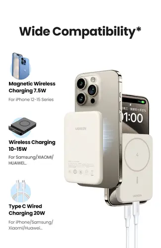 25208 batería externa 10000 mAh Cargador inalámbrico Beige - Imagen 8