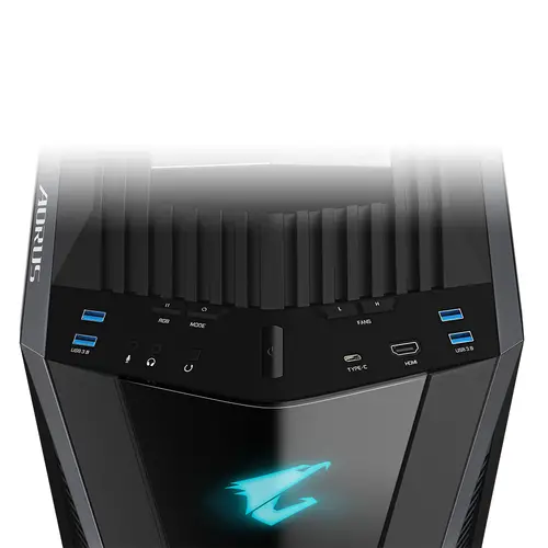 AORUS C700 GLASS Caja de PC  Torre completa, compatible con hasta E-ATX y radiadores de 420 mm, 5 ventiladores de 120 mm preinstalados, USB 3.1 Tipo-C, RGB Fusion - Imagen 9