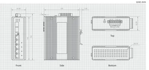 IES-0610 switch Gigabit Ethernet (10/100/1000) Energía sobre Ethernet (PoE) Negro - Imagen 2