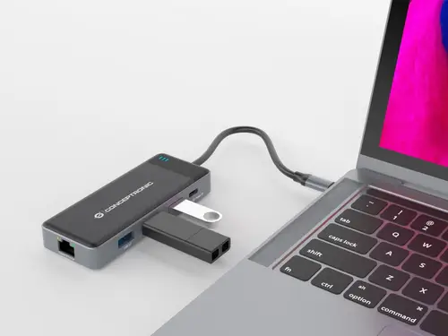 DONN14G base para portátil y replicador de puertos Alámbrico USB 3.2 Gen 1 (3.1 Gen 1) Type-C Gris - Imagen 6