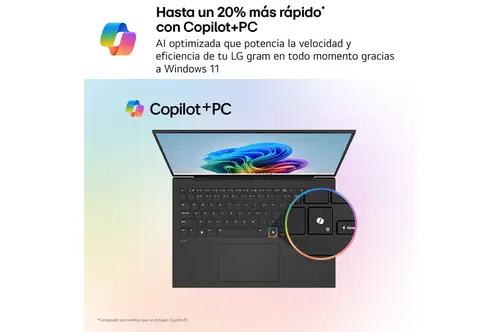 Gram Pro 16Z90TS-G.AU99B ordenador portatil Copilot+ PC Intel Core Ultra 9 288V Portátil 40,6 cm (16") 2.5K 32 GB LPDDR5x-SDRAM 1 TB SSD Wi-Fi 7 (802.11be) Windows 11 Home Gris - Imagen 2