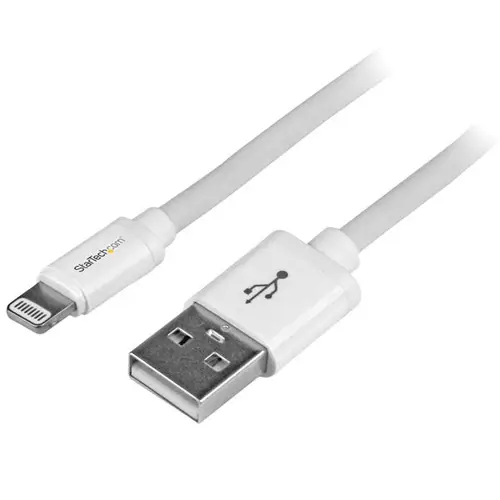 Cable de 2m Lightning de 8 Pin a USB A 2.0 para Apple iPod iPhone 5 iPad - Blanco - Imagen 2
