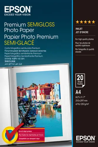 Premium Semi-Gloss Photo Paper - A4 - 20 hojas - Imagen 1