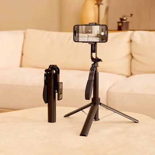 Palo Tripode Para Selfie Con Mando A Distancia Bluetooth 3 En 1, Negro - Imagen 7