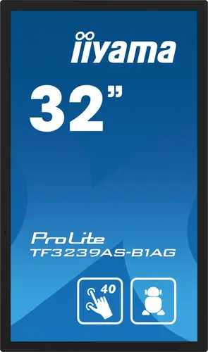 TF3239AS-B1AG pantalla de señalización Pantalla plana para señalización digital 80 cm (31.5") LED 500 cd / m² 2.4K Ultra HD Negro Pantalla táctil Procesador incorporado Android 24/7 - Imagen 2