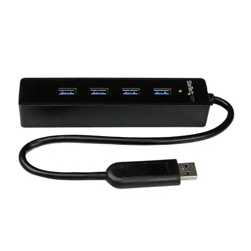 Adaptador Concentrador Hub Ladrón USB 3.0 (5Gbps) Super Speed Portátil de 4 Puertos Salidas - Negro - Imagen 1