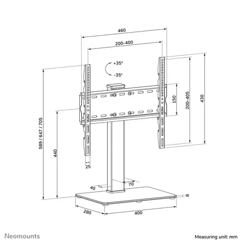 DS45-430BL14 Soporte da mesa para TV 32-55"- girar - Imagen 18