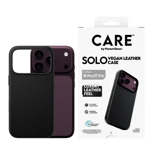 CARE by ® Solo Vegan Leather Case Black w. MagSafe iPhone 18 Pro | 17 Pro funda para teléfono móvil Negro - Imagen 2