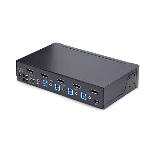 Switch Conmutador KVM DisplayPort de 4 Puertos - 8K60/4K144 - para Un Monitor - DP 1.4 - 2x USB 3.0 - 4x USB 2.0 HID - Botones y Teclas de Acceso Rápido - TAA - Imagen 2