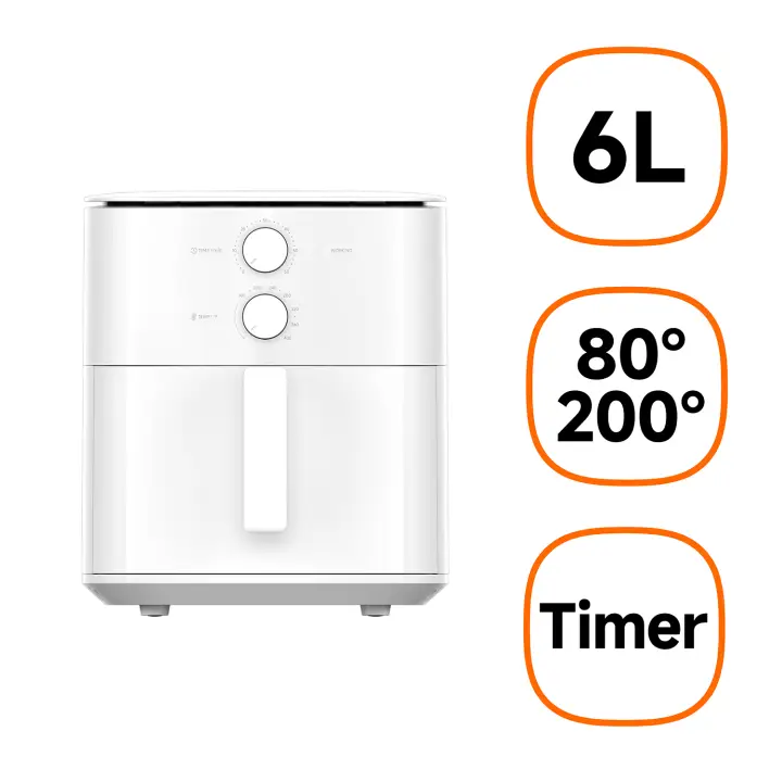 MAF13 Sencillo 6 L Independiente 1550 W Freidora de aire caliente Blanco