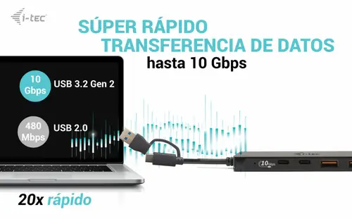 Metal USB-C HUB 2x USB 3.0 + 2x USB-C - Imagen 7