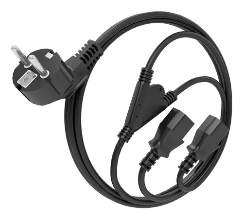 Cable Alimentacion CPU, CEE7/M-2xC13/H, Negro, 1.8M - Imagen 2