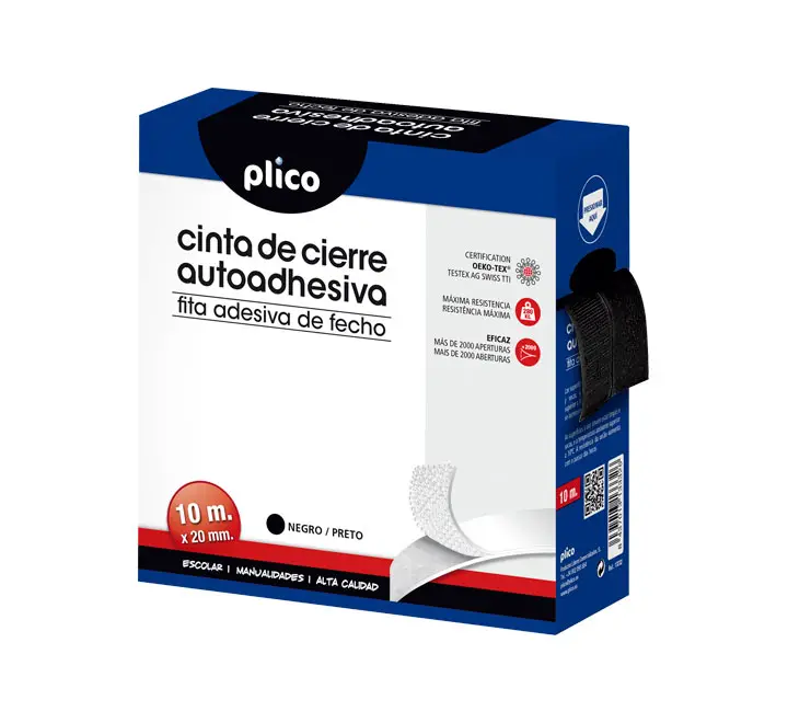 CREMALL. TEXTIL VELCRO AUTOADH. PLICO 10M NEGRO