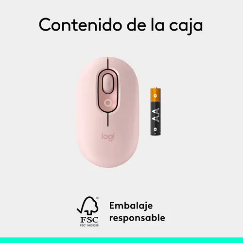 POP Mouse, ratón inalámbrico Bluetooth compacto y portátil con botones programables y clics discretos, tecnología Easy-Switch para alternar hasta 3 dispositivos, portátil, tablet, PC: Rosa - Imagen 10