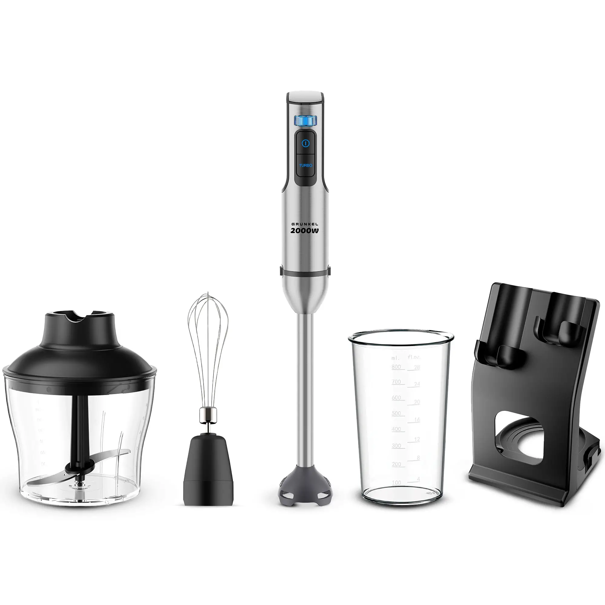 BM-2000SET batidora Batidora de mano 2000 W Acero inoxidable, Neg..