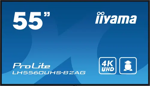 LH5560UHS-B2AG pantalla de señalización Pizarra de caballete digital 139,7 cm (55") LED Wifi 500 cd / m² 4K Ultra HD Negro Procesador incorporado Android 11 24/7 - Imagen 3