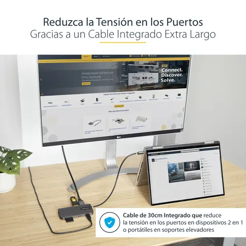Adaptador Multipuertos USB C de Vídeo 4K a 60Hz, con Hub de 3 Puertos USB-A de 5Gbps, Entrega de Alimentación USB de 100W, Red Ethernet, SD/microSD, Cable de 30cm - Imagen 15